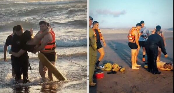Carabineros y personal de la Armada en heroico rescate en playa Las Machas de Arica